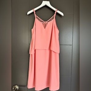 Bar III Peach/Pink Popover Shift Dress